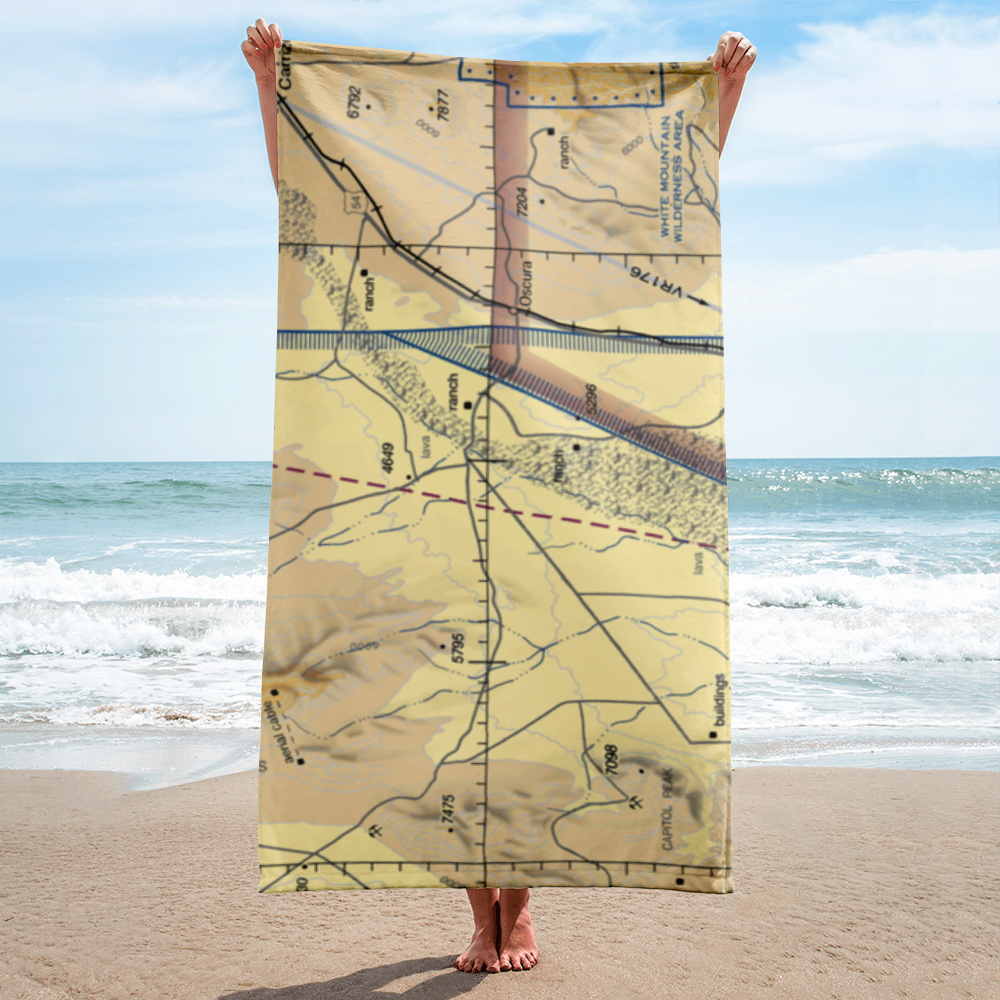 Oscura Army Air Field Aux Airport (80E) VFR Sectional Towel 