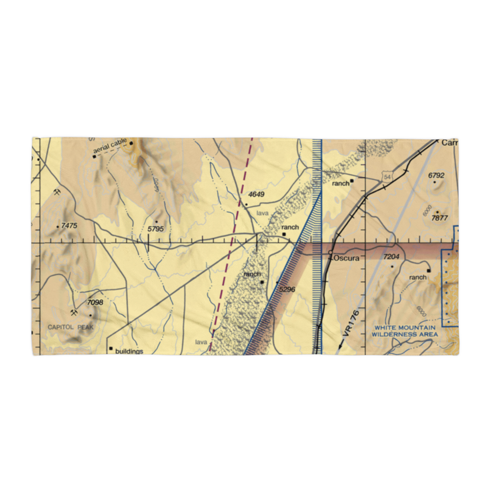 Oscura Army Air Field Aux Airport (80E) VFR Sectional Towel 