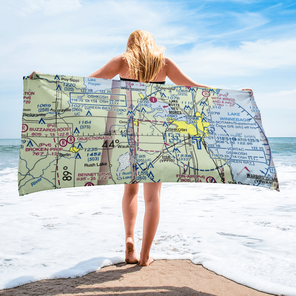 Oshkosh Sky Ranch Airport (2WN8) VFR Sectional Towel 