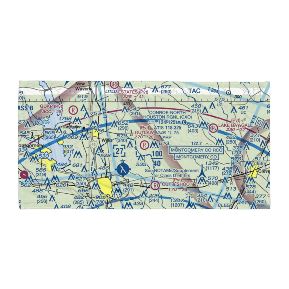Outlaw Flyers Airport (16XS) VFR Sectional Towel 