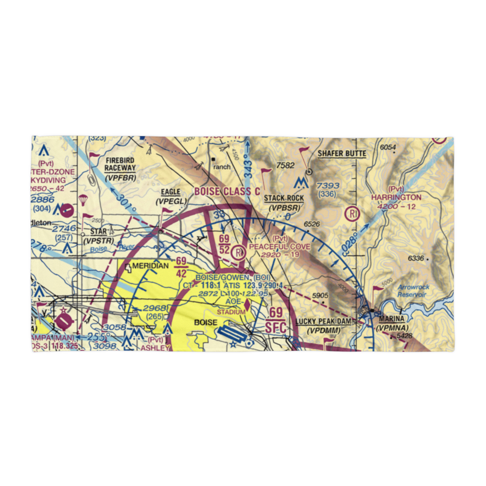 Peaceful Cove Airport (14ID) VFR Sectional Towel 