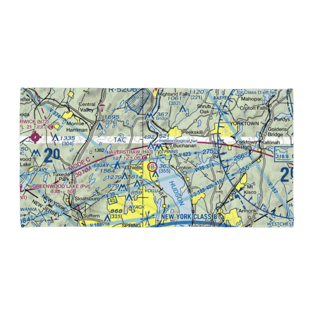Peekskill Seaplane Base (7N2) VFR Sectional Towel 