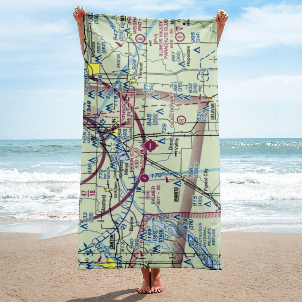 Pekin Municipal Airport (C15) VFR Sectional Towel 