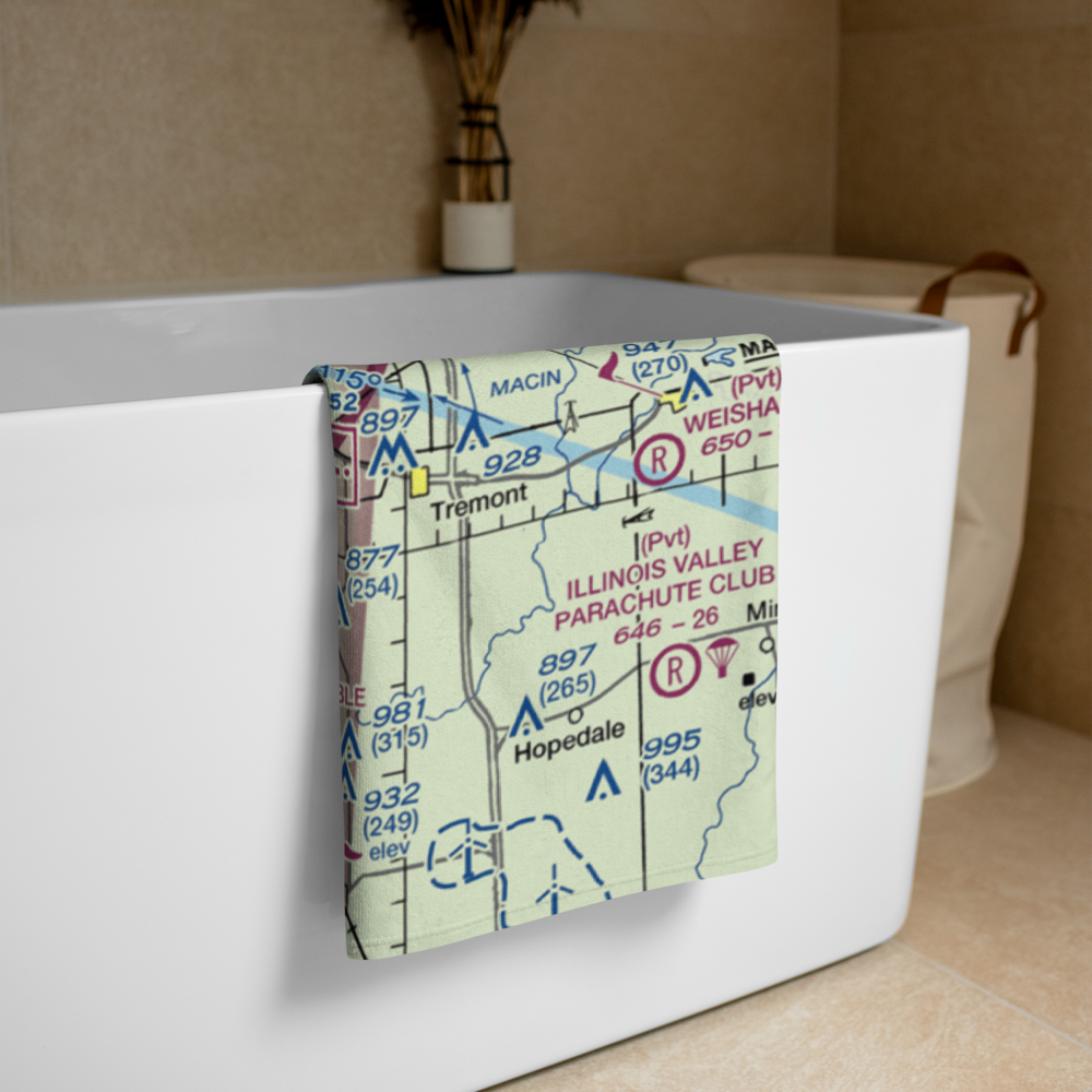 Pekin Municipal Airport (C15) VFR Sectional Towel 