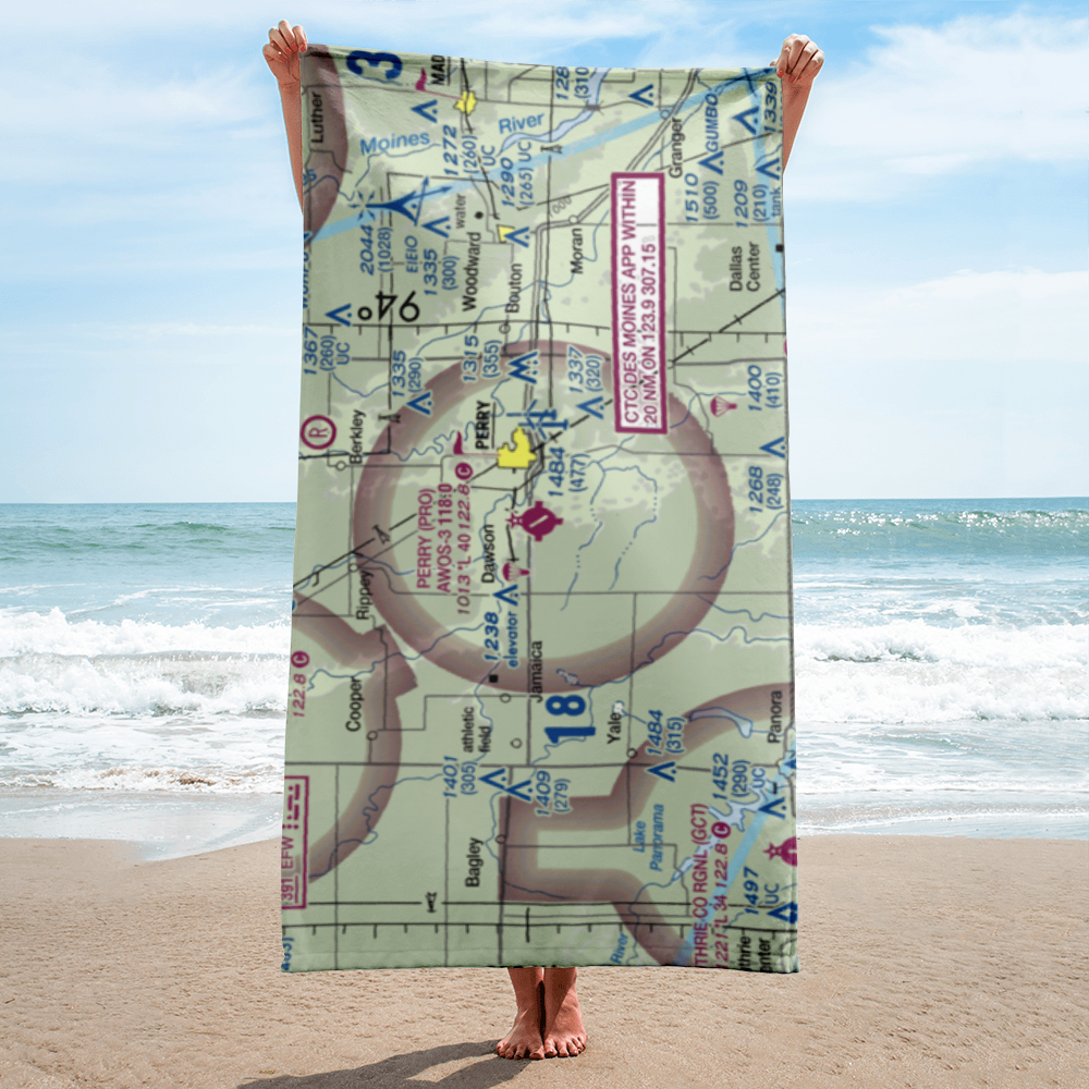 Perry Municipal Airport (PRO) VFR Sectional Towel 