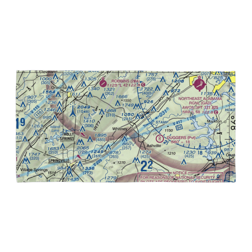 Peterson Field (7AL2) VFR Sectional Towel 