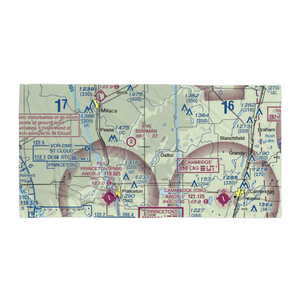 Pfau Airstrip (MN68) VFR Sectional Towel 