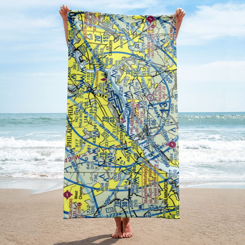 Philadelphia Seaplane Base (9N2) VFR Sectional Towel 