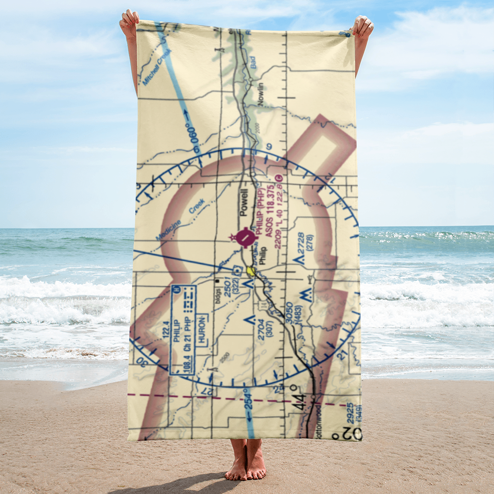 Philip Airport (PHP) VFR Sectional Towel 