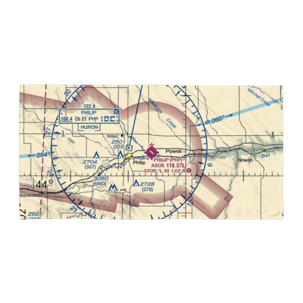 Philip Airport (PHP) VFR Sectional Towel 