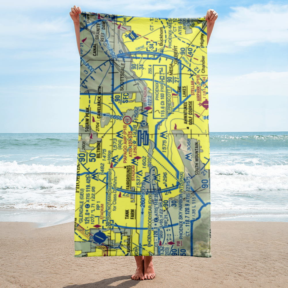 Phoenix Sky Harbor International Airport (PHX) VFR Sectional Towel 