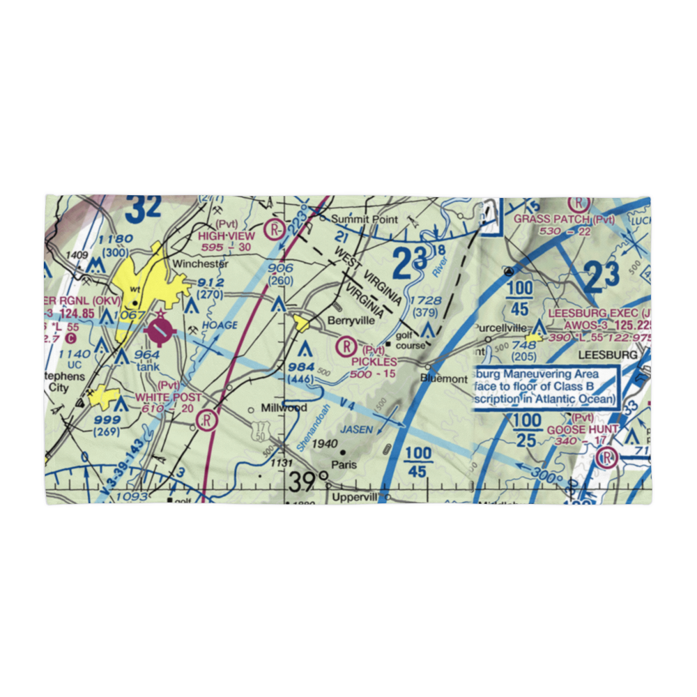 Pickles Airport (01VA) VFR Sectional Towel 