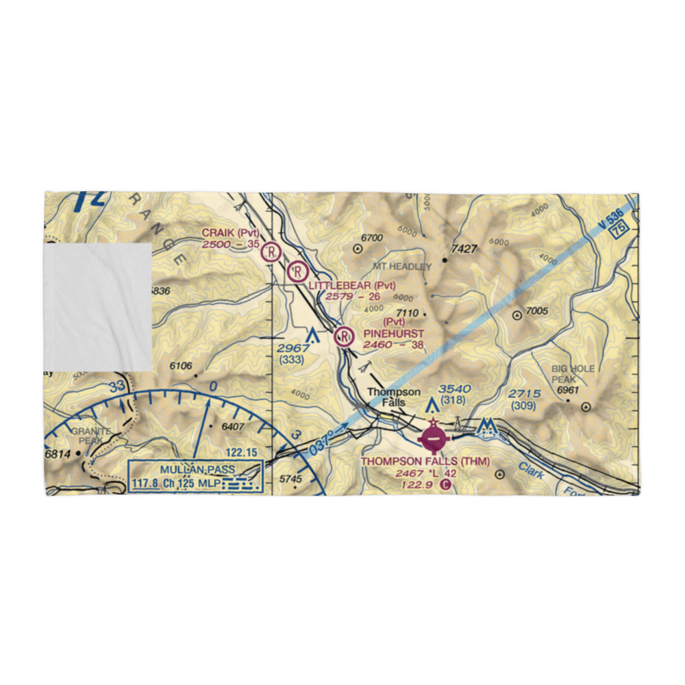 Pinehurst Ranch Airport (0MT7) VFR Sectional Towel 