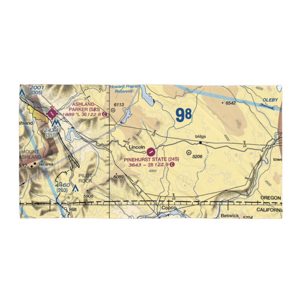 Pinehurst State Airport (24S) VFR Sectional Towel 