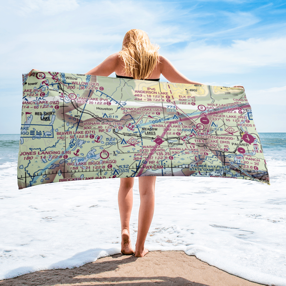 Piper Landing Airport (AK25) VFR Sectional Towel 