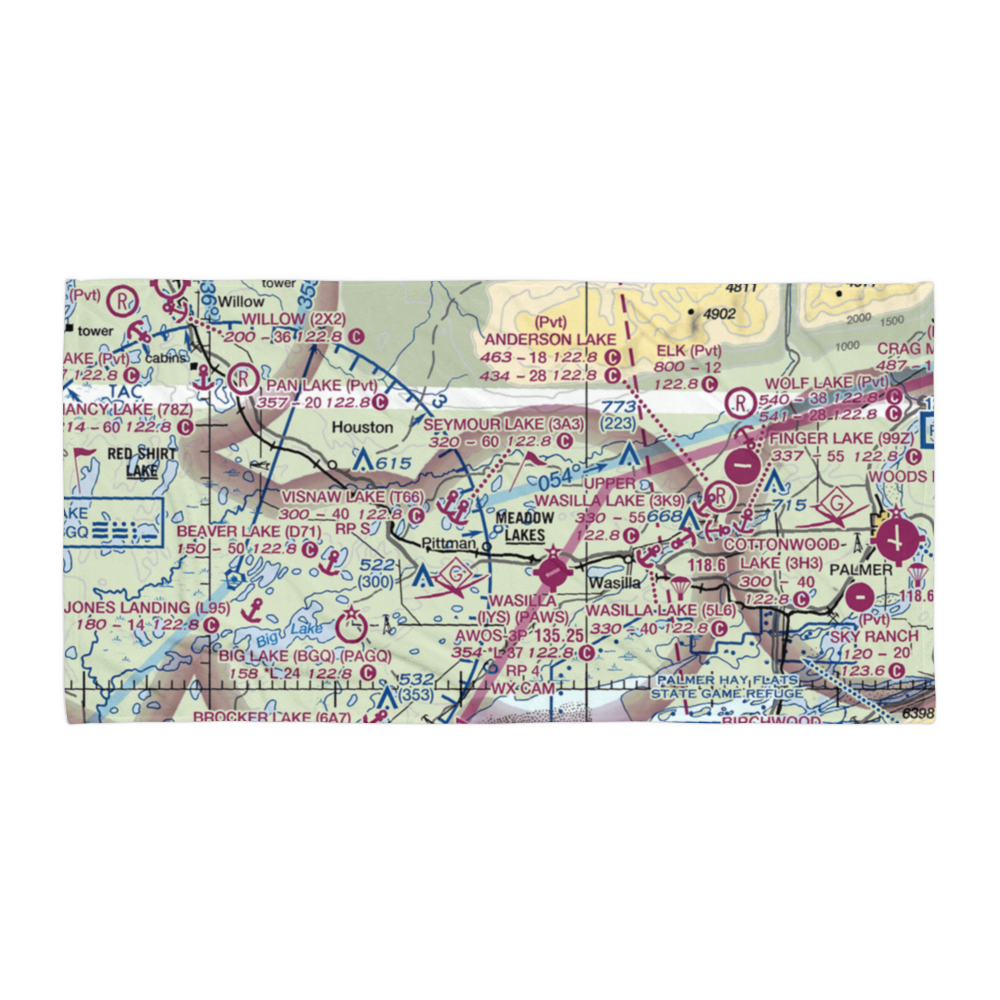 Piper Landing Airport (AK25) VFR Sectional Towel 