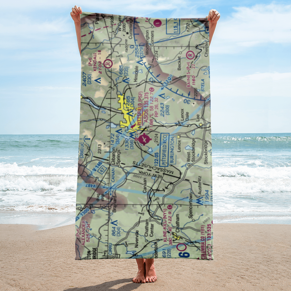 Pittsfield Municipal Airport (PSF) VFR Sectional Towel 