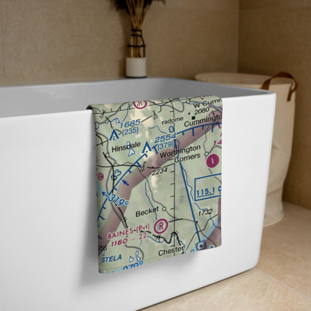 Pittsfield Municipal Airport (PSF) VFR Sectional Towel 