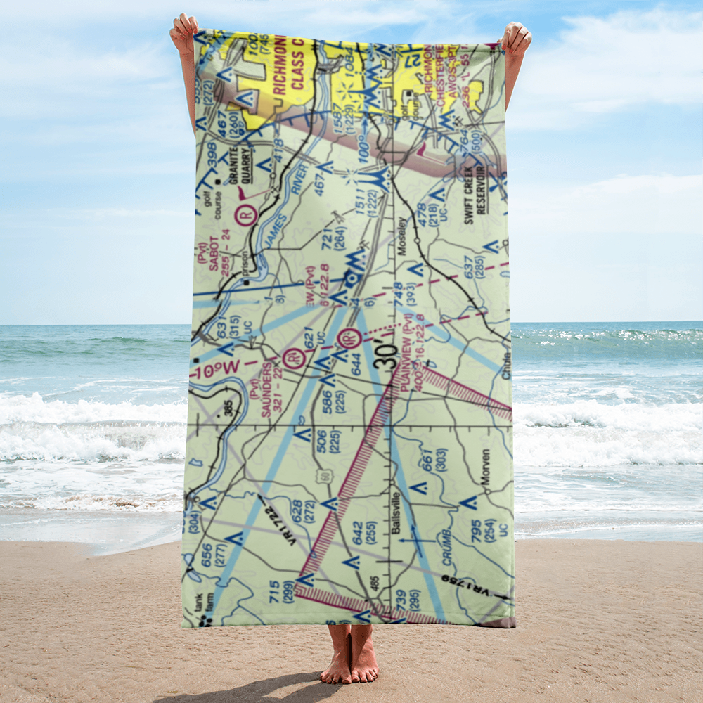 Plainview Airport (VA94) VFR Sectional Towel 