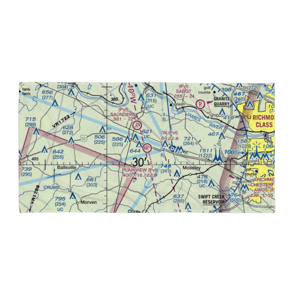 Plainview Airport (VA94) VFR Sectional Towel 