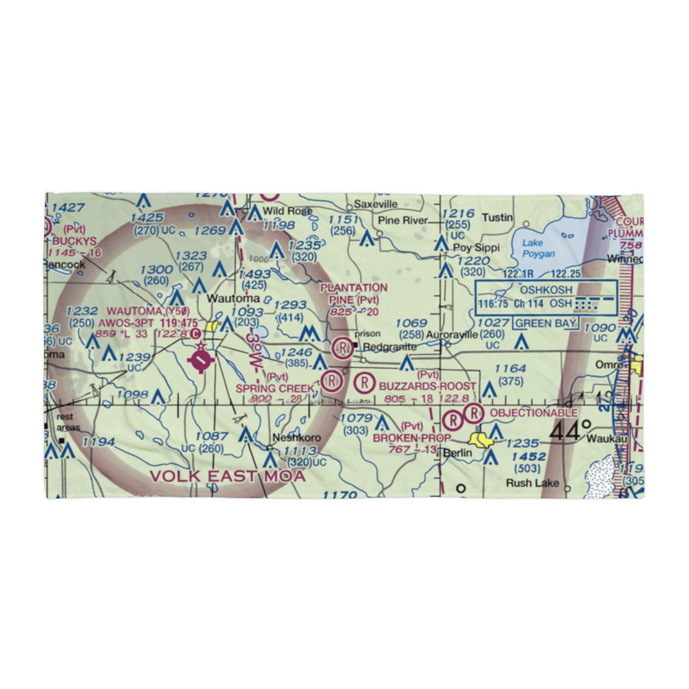 Plantation Pine Airport (3WI8) VFR Sectional Towel 