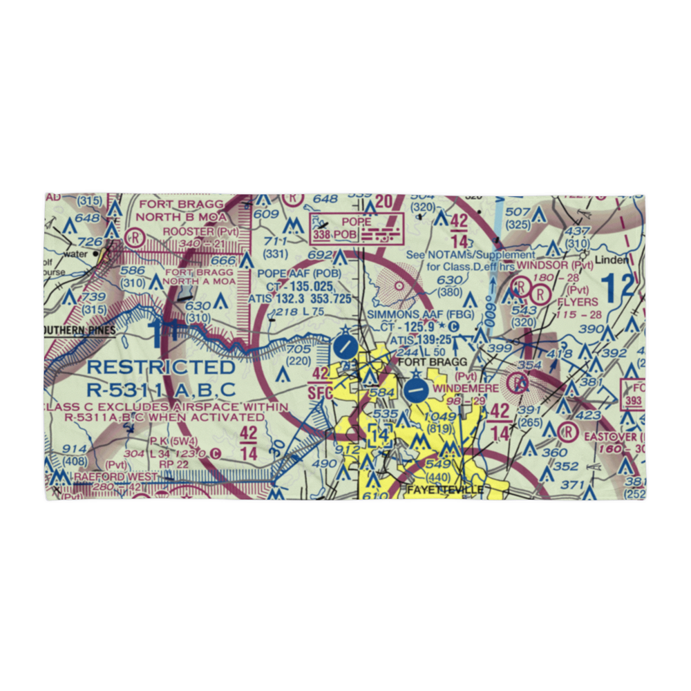 Pope Field (POB) VFR Sectional Towel 