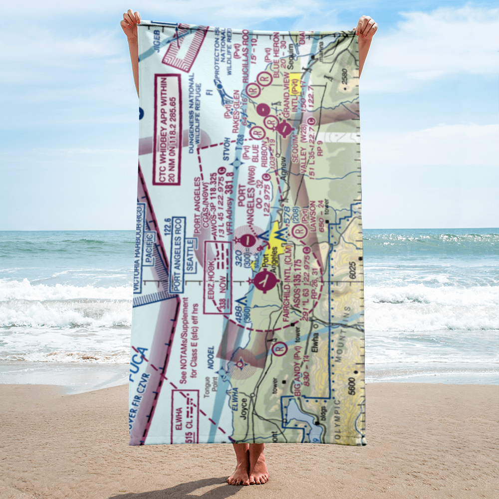 Port Angeles Cgas Airport (NOW) VFR Sectional Towel 