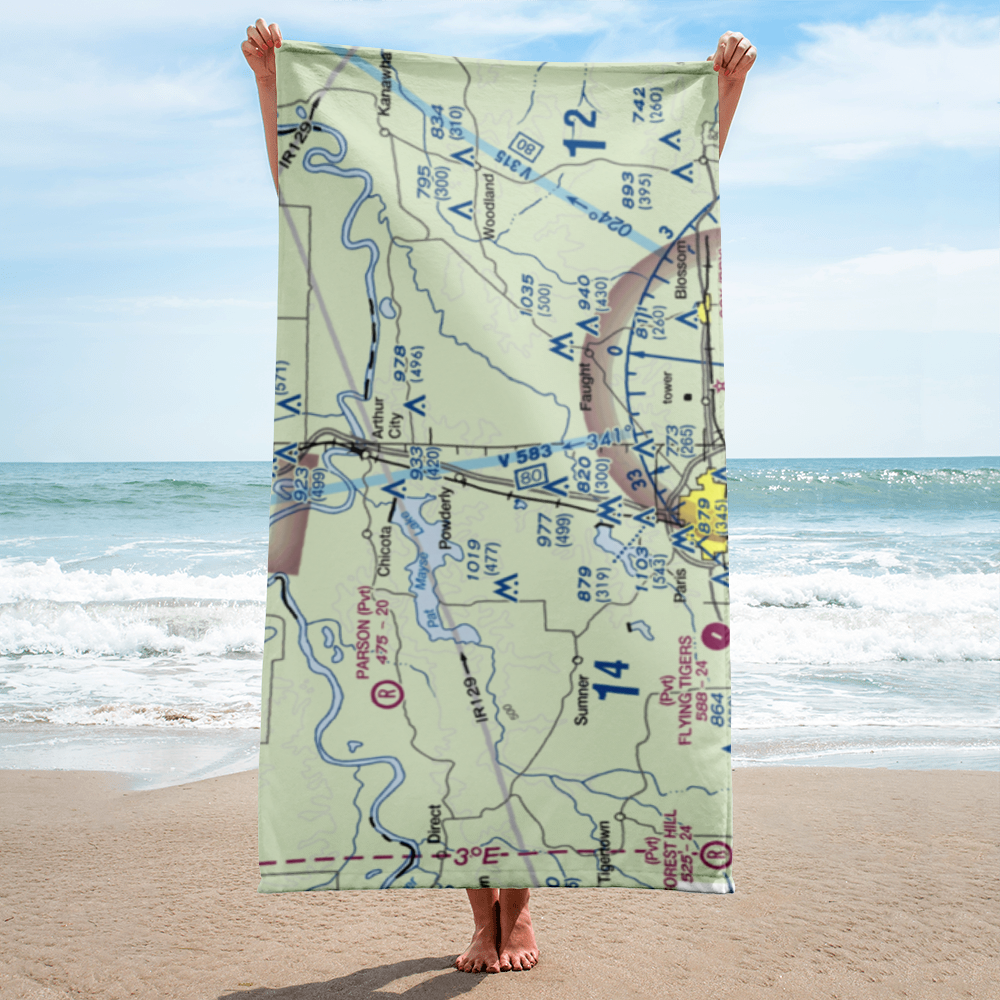 Powderly Airport (US-0131) VFR Sectional Towel 