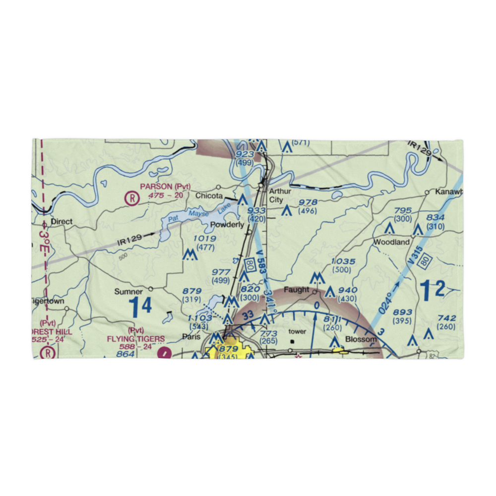 Powderly Airport (US-0131) VFR Sectional Towel 