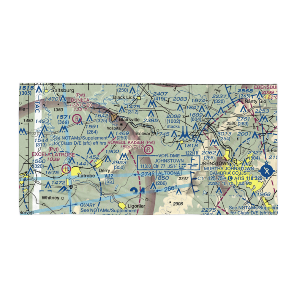 Powell Kaiser Airport (01PA) VFR Sectional Towel 