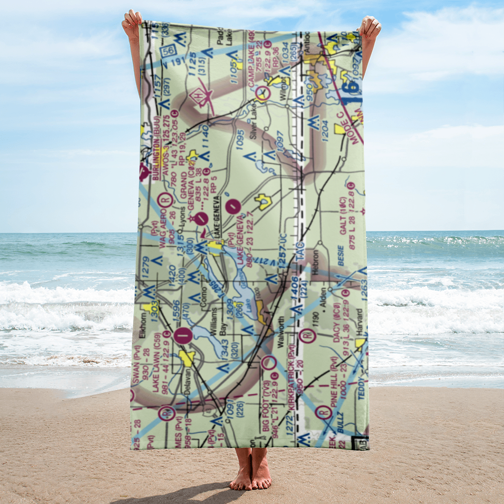 Prairie View Farm Airport (24WN) VFR Sectional Towel 