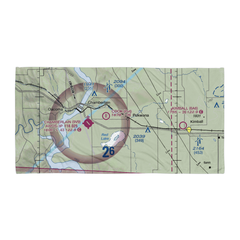 Priebe Landing Strip (SD89) VFR Sectional Towel 