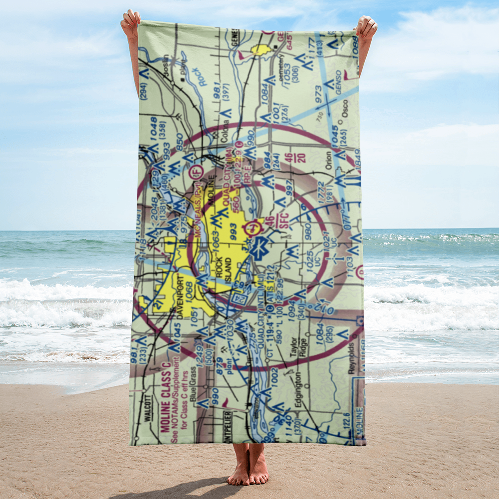 Quad-City Seaplane Base (I04) VFR Sectional Towel 
