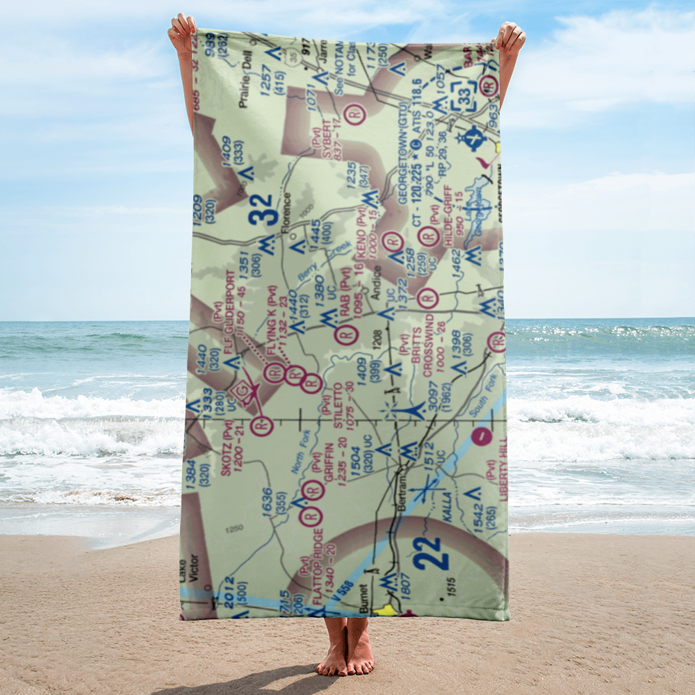 Rab Ranch Airport (1XA0) VFR Sectional Towel 