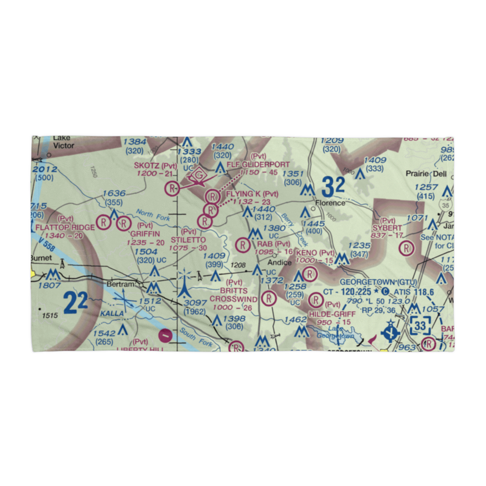 Rab Ranch Airport (1XA0) VFR Sectional Towel 