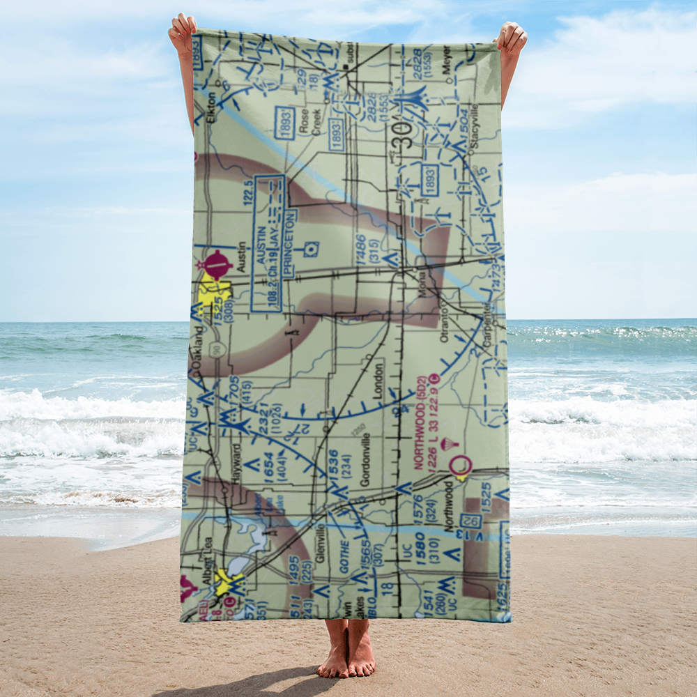 Radloff's Cedar View Farms Airport (53MN) VFR Sectional Towel 