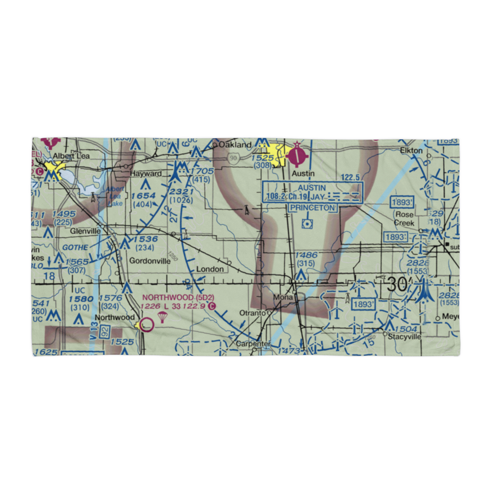 Radloff's Cedar View Farms Airport (53MN) VFR Sectional Towel 