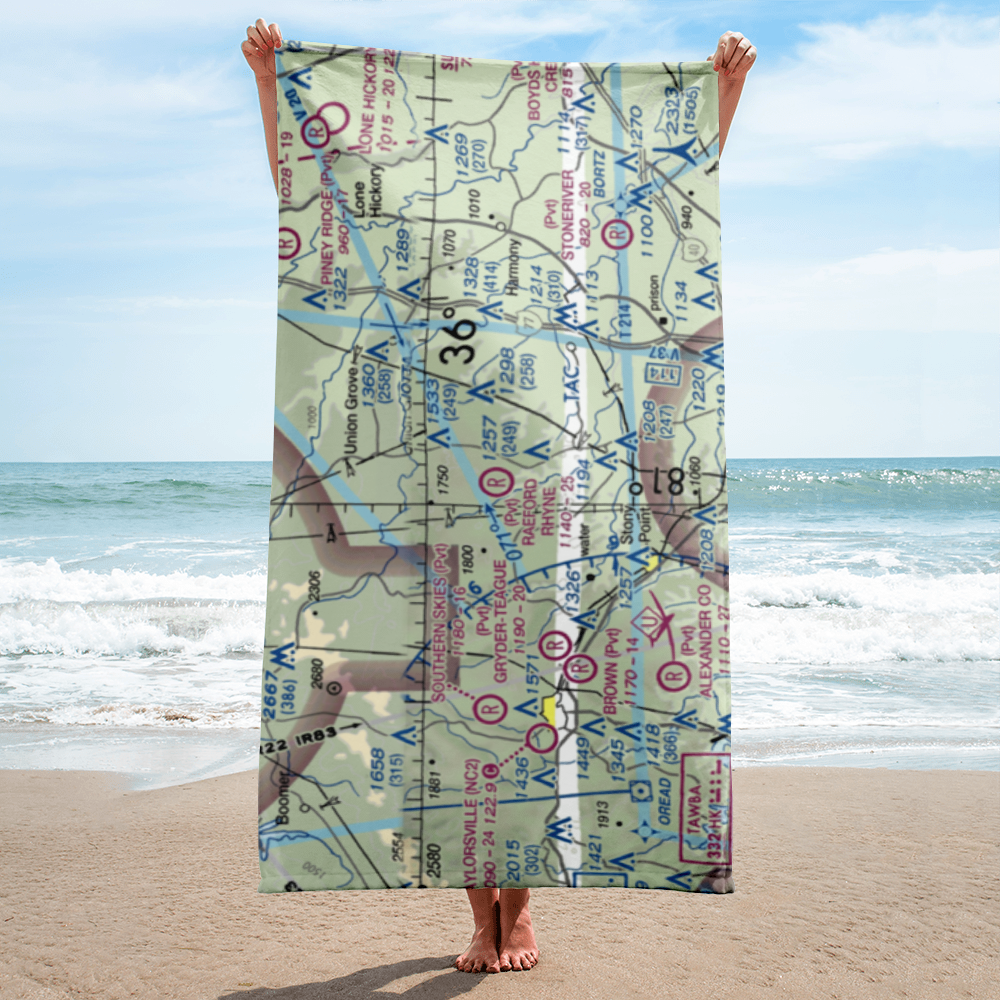 Raeford Rhyne Airpark (NC15) VFR Sectional Towel 