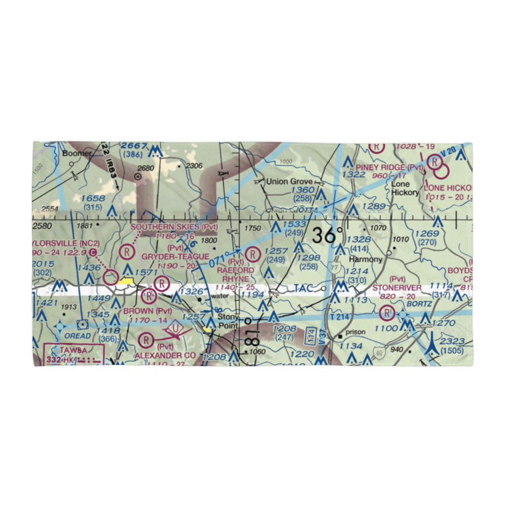 Raeford Rhyne Airpark (NC15) VFR Sectional Towel 