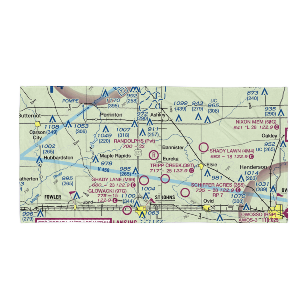 Randolph's Landing Area Airport (61G) VFR Sectional Towel 