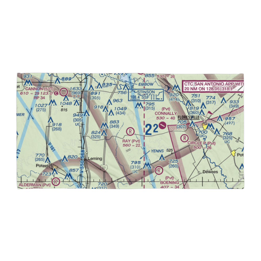 Ray Farm Airport (1TE7) VFR Sectional Towel 