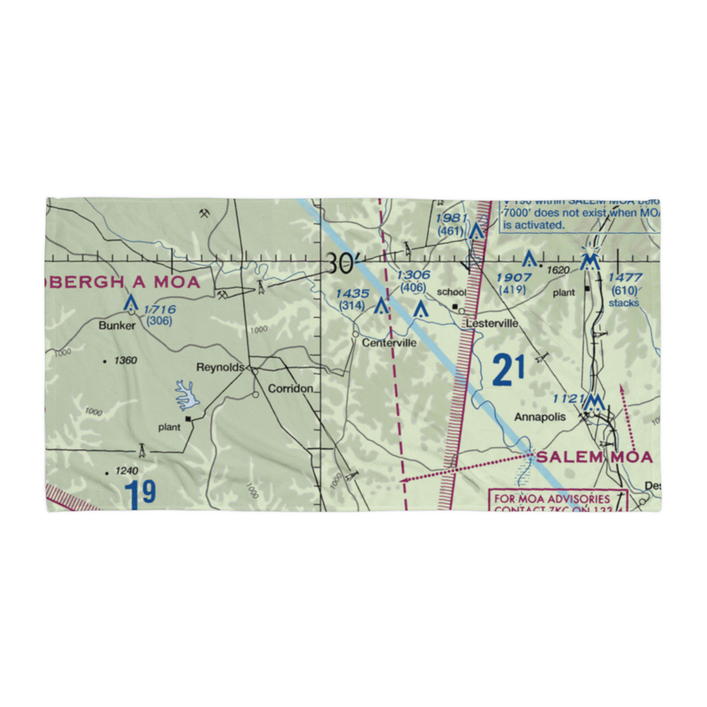 Ray Johnson Inc Airport (MO96) VFR Sectional Towel 