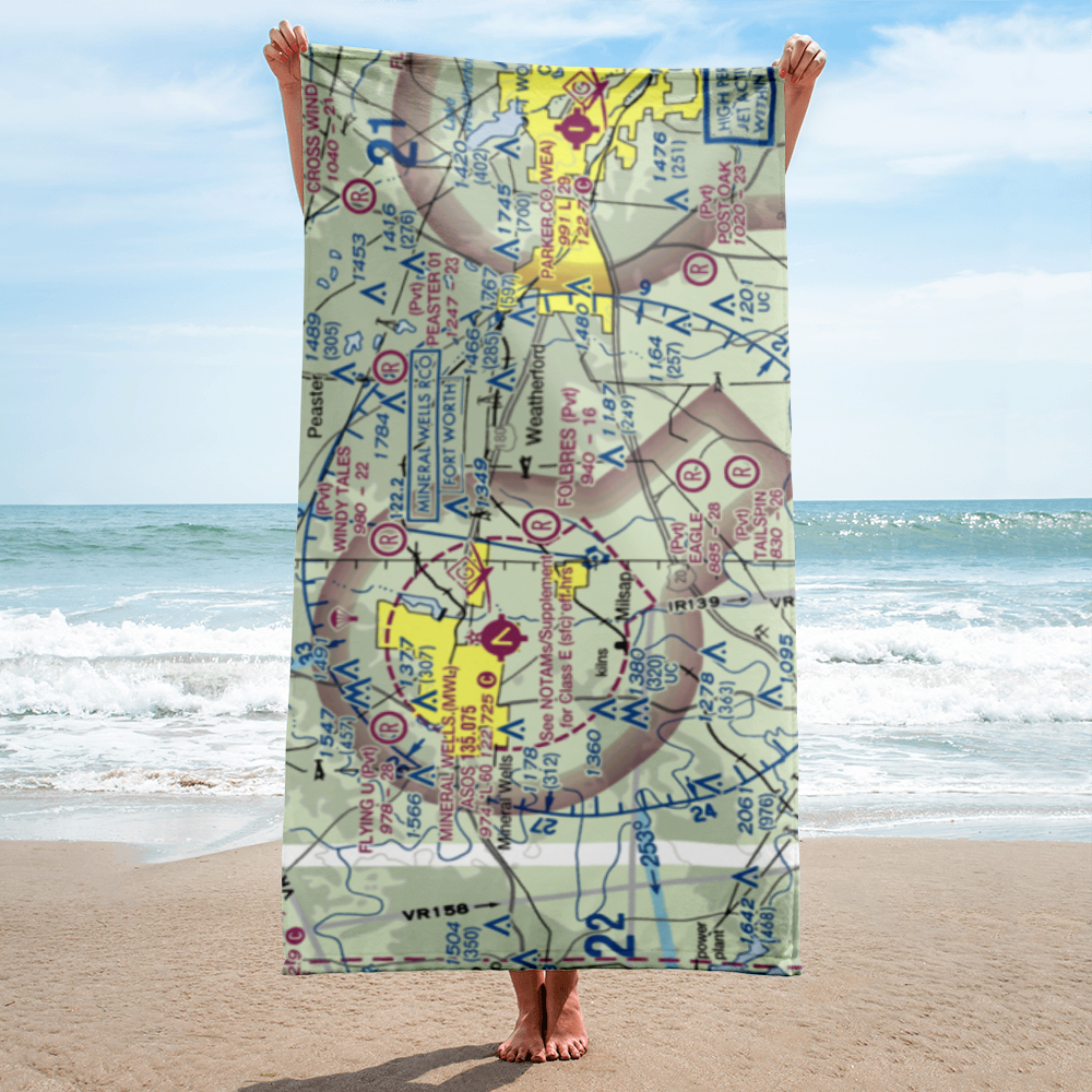 Reb Folbre's Place Airport (TE34) VFR Sectional Towel 
