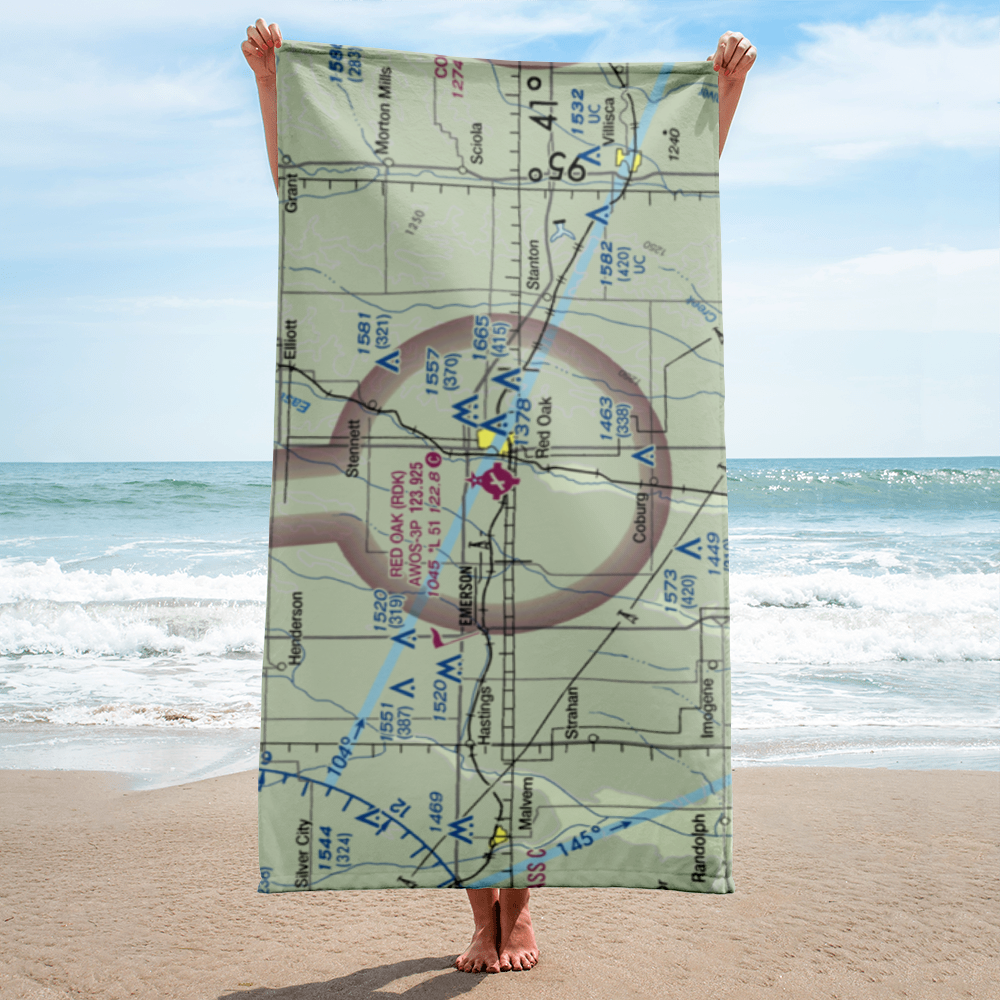 Red Oak Municipal Airport (RDK) VFR Sectional Towel 