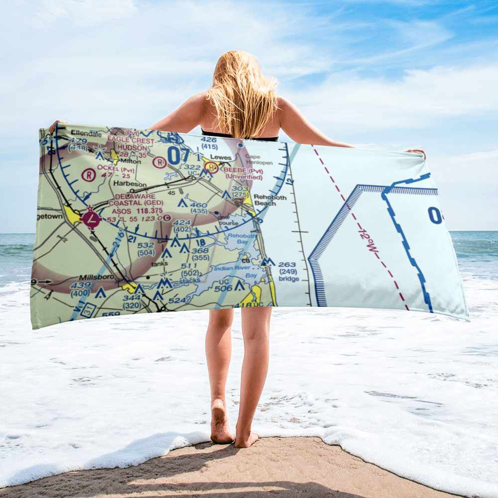 Rehoboth Bay Seaplane Base (DE13) VFR Sectional Towel 