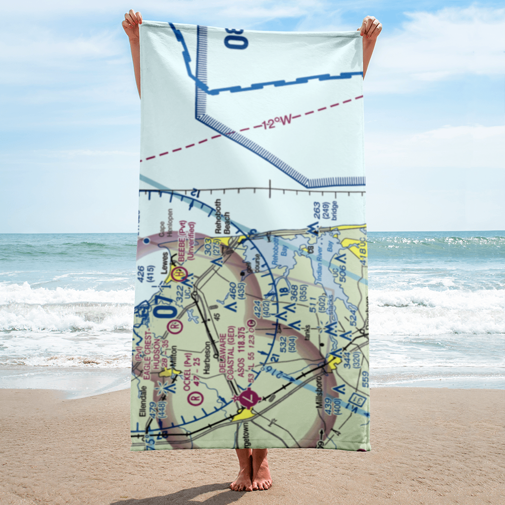 Rehoboth Bay Seaplane Base (DE13) VFR Sectional Towel 