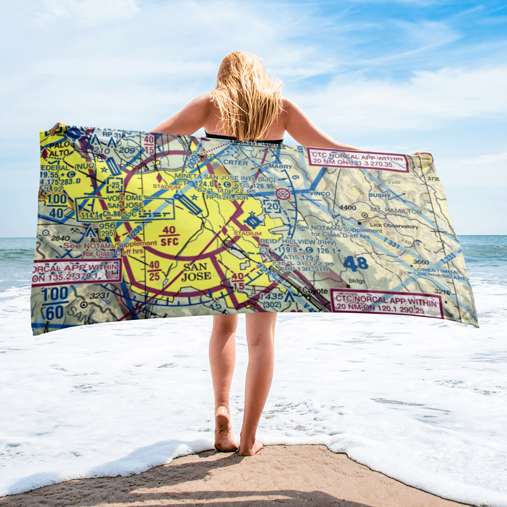 Reid-Hillview Airport of Santa Clara County (RHV) VFR Sectional Towel 