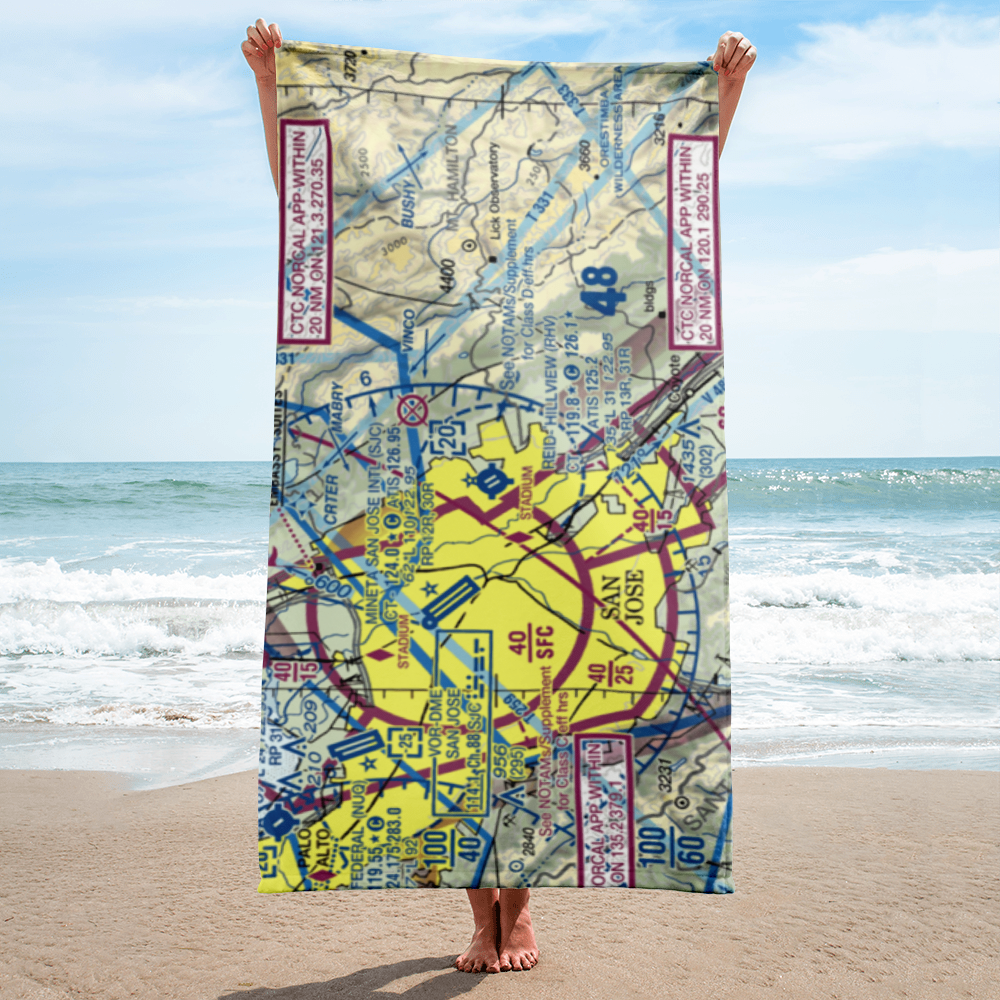 Reid-Hillview Airport of Santa Clara County (RHV) VFR Sectional Towel 