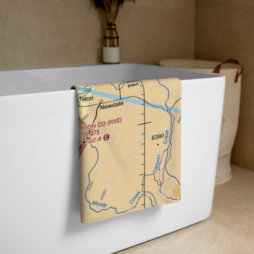 Rexburg Madison County Airport (RXE) VFR Sectional Towel 