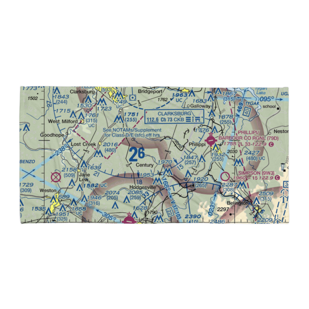 Rexroad Airport (WV47) VFR Sectional Towel 